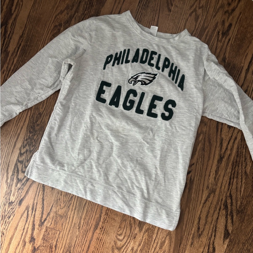 Philadelphia Eagles Womens Gray Long Sleeve Sweatshirt